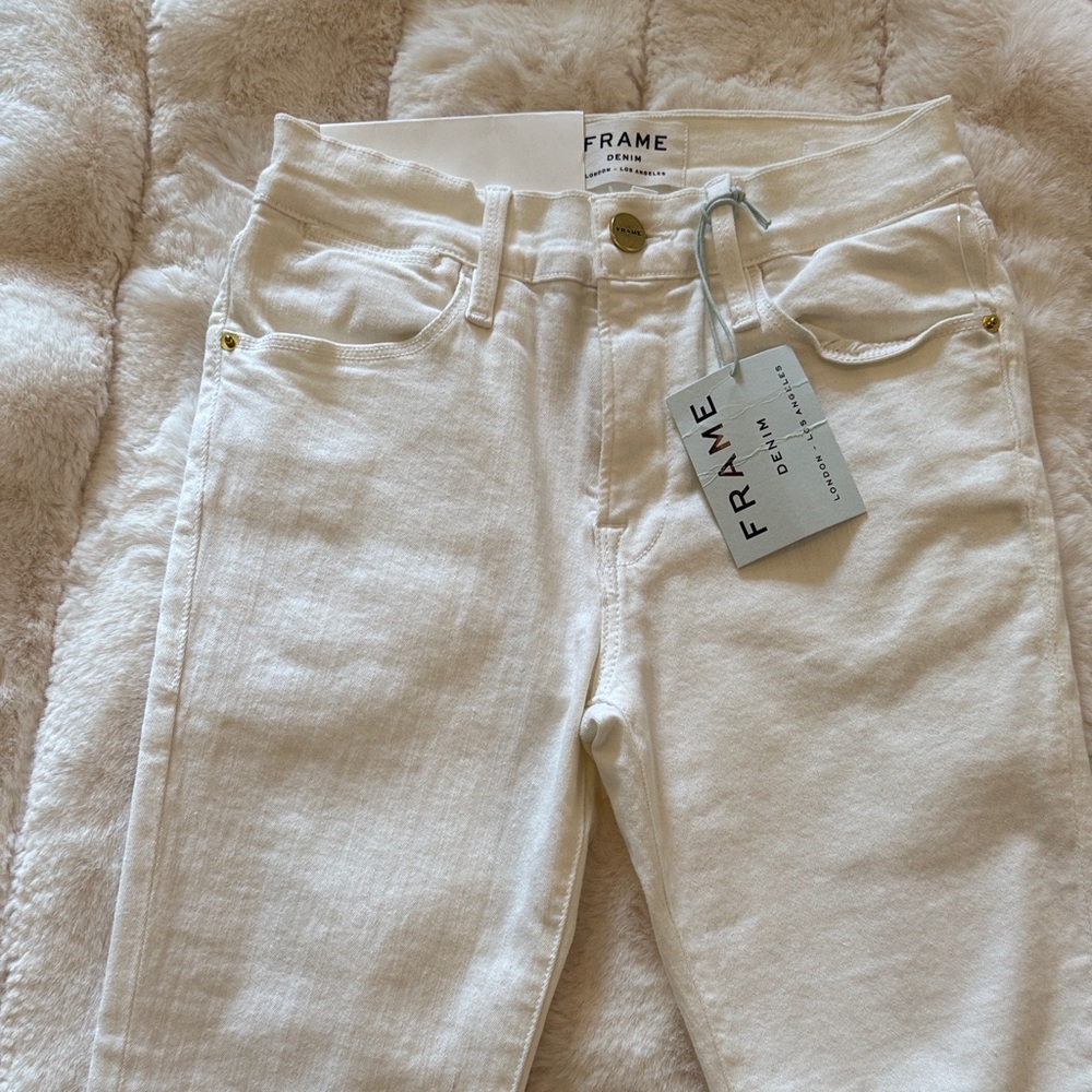 Frame Denim Ivory High-Rise Women's Jeans